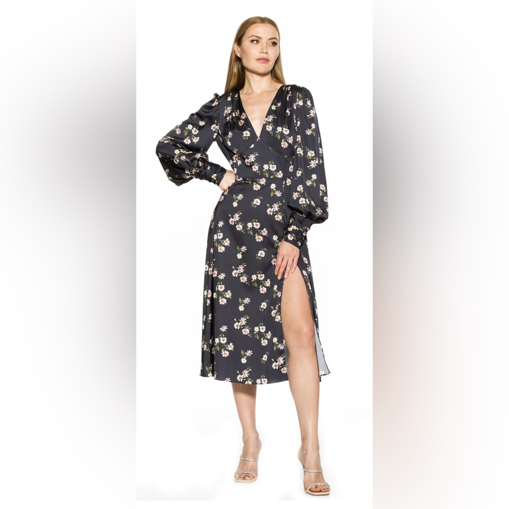 Women's ALEXIA ADMOR Elysa Bubble Sleeve V-Neck Dress, NWT